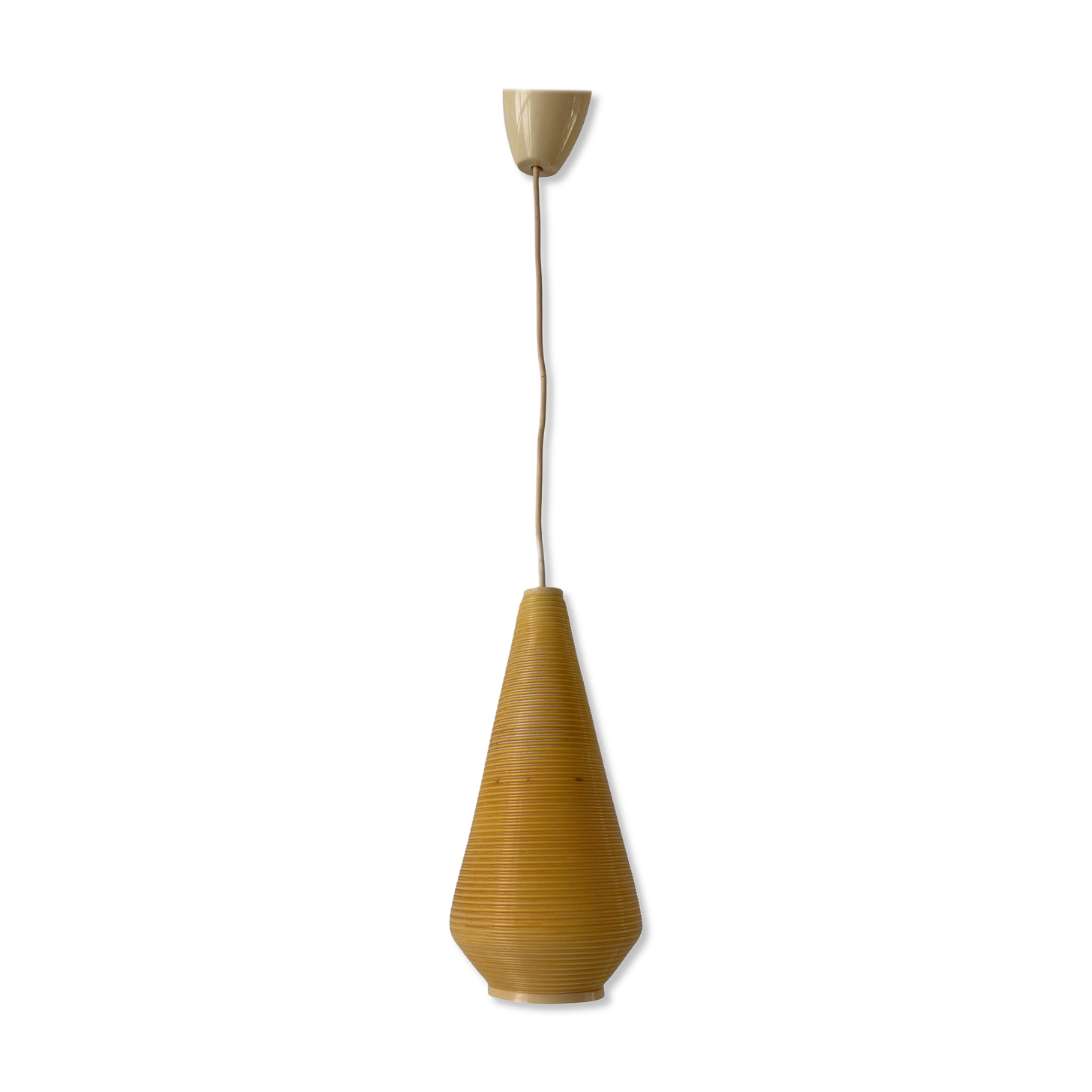 Suspended lamp with yellow Rotaflex shade by Yasha Heifetz, 1960s, Germany