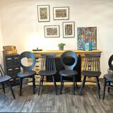 Series of 6 mismatched bistro chairs Baumann and Gizycko