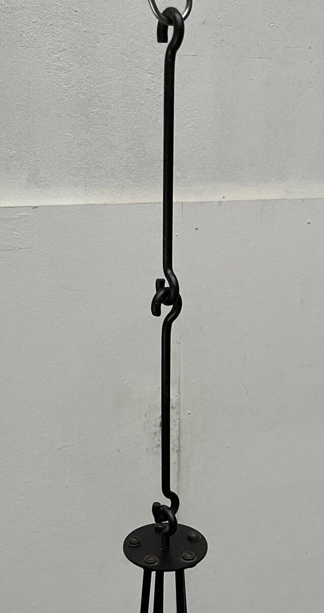 Vintage wrought iron candlestick chandelier by Ehlén Johansson for Ikea, 1990s.