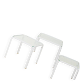 Tables gigognes en métal laqué blanc, Italie, 1970s