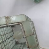 Pair of 80s glass slat lamps