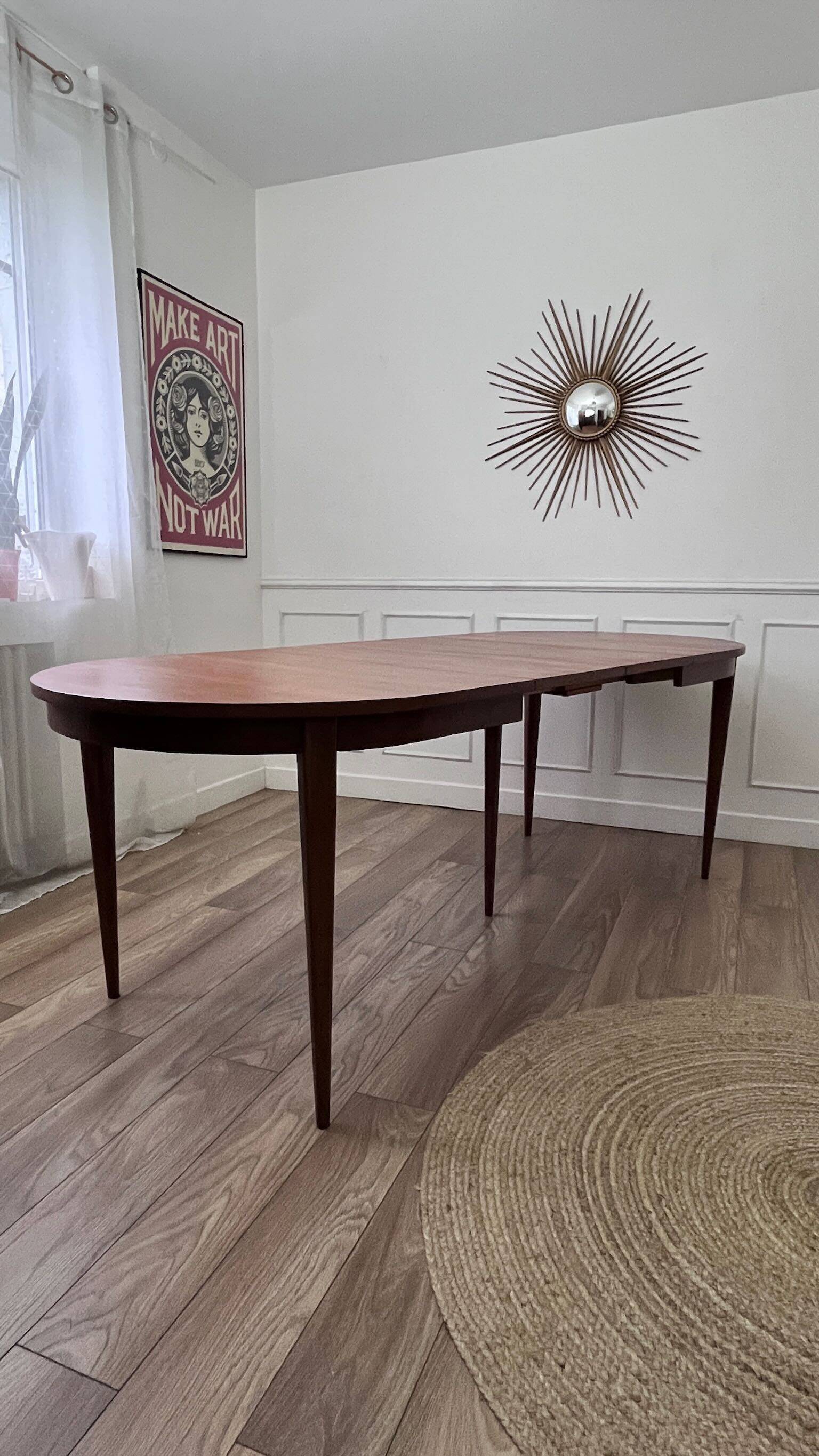 Table en teck ovale vintage
