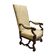 Antique red high-back armchair – carved wood, classic style