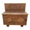 Rattan marquetry chest from the 60s