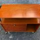 1960 wheeled furniture wood and black metal