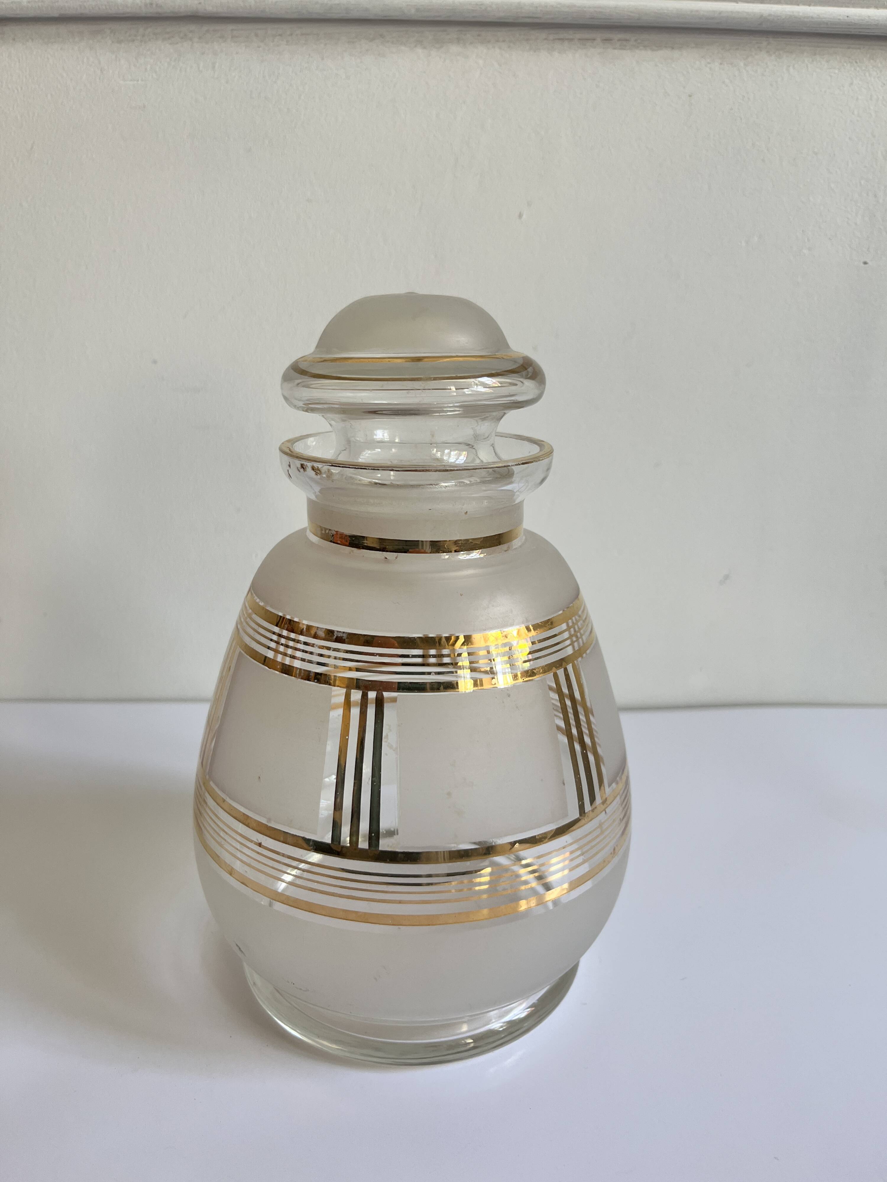 Golden glass carafe