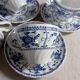 Ensemble de 4 tasses et sous-tasses bleues de Johnson Bros - England, 1970