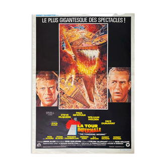 Affiche cinéma originale "La Tour infernale" Steve McQueen 36x54cm 1974