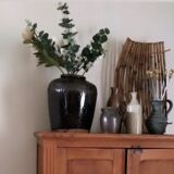 Asian jar in enamelled sandstone