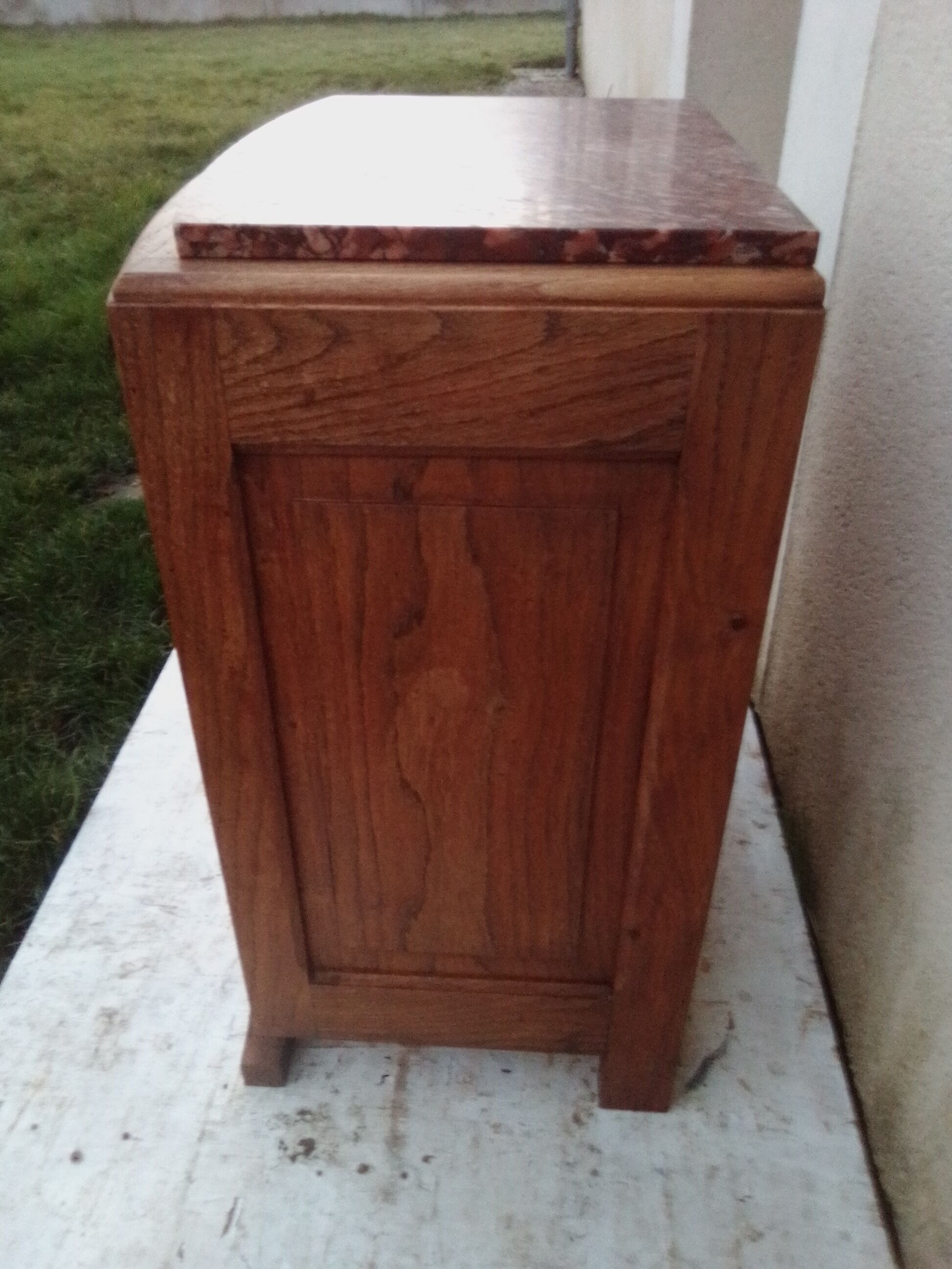 Art deco bedside table top marble door on the left