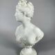 White Marble Sculpture Bust of Diana After Houdon (1741-1828) 19th Century