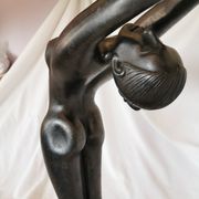 Large lamp, woman with ball, yoga, art deco style, 1980