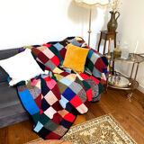 Handmade wool crocheted Granny square blanket