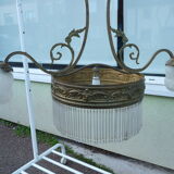 Former chandelier Tulips depolis glass 1900 bonze or brass