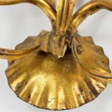 Golden vintage wall lamp, ear of wheat.