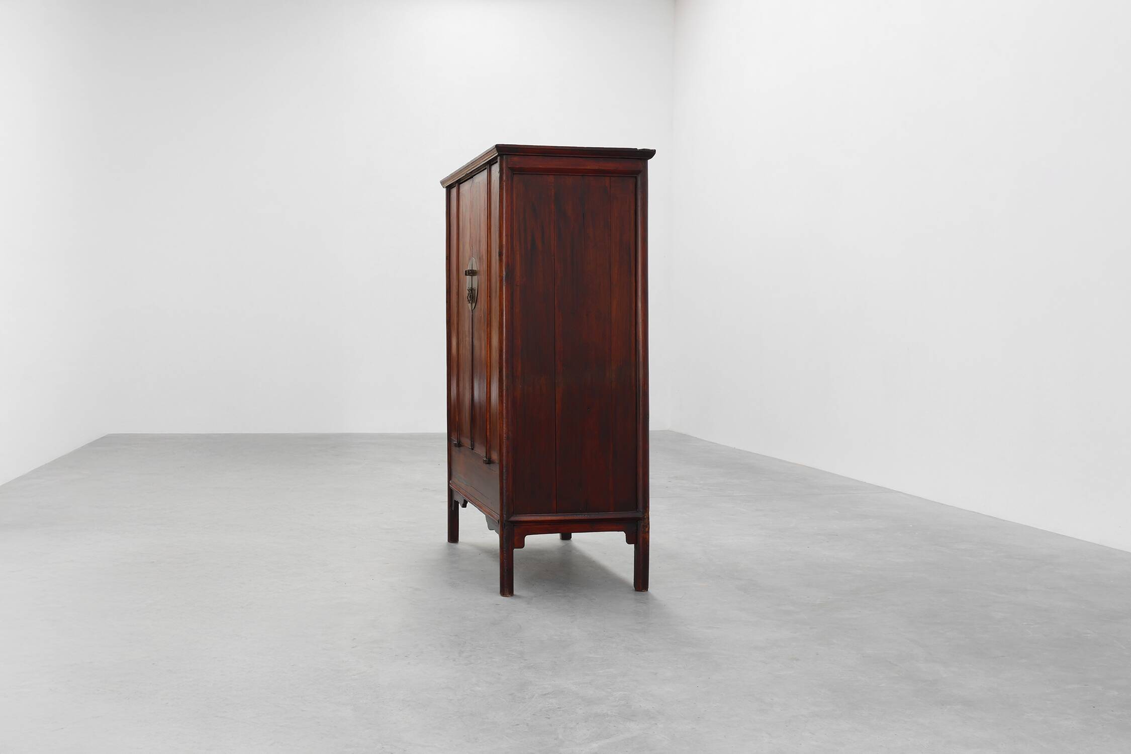 Large wooden Chinese 19th Century Qing Dynasty Wedding or Tapering Cabinet