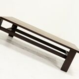 Asymmetrical solid Wenge wooden coffee table 1960s