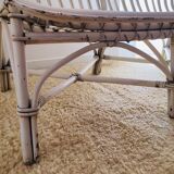 White rattan bench