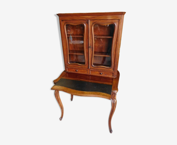 Bureau secrétaire vitrine en acajou du XIX ème siecle