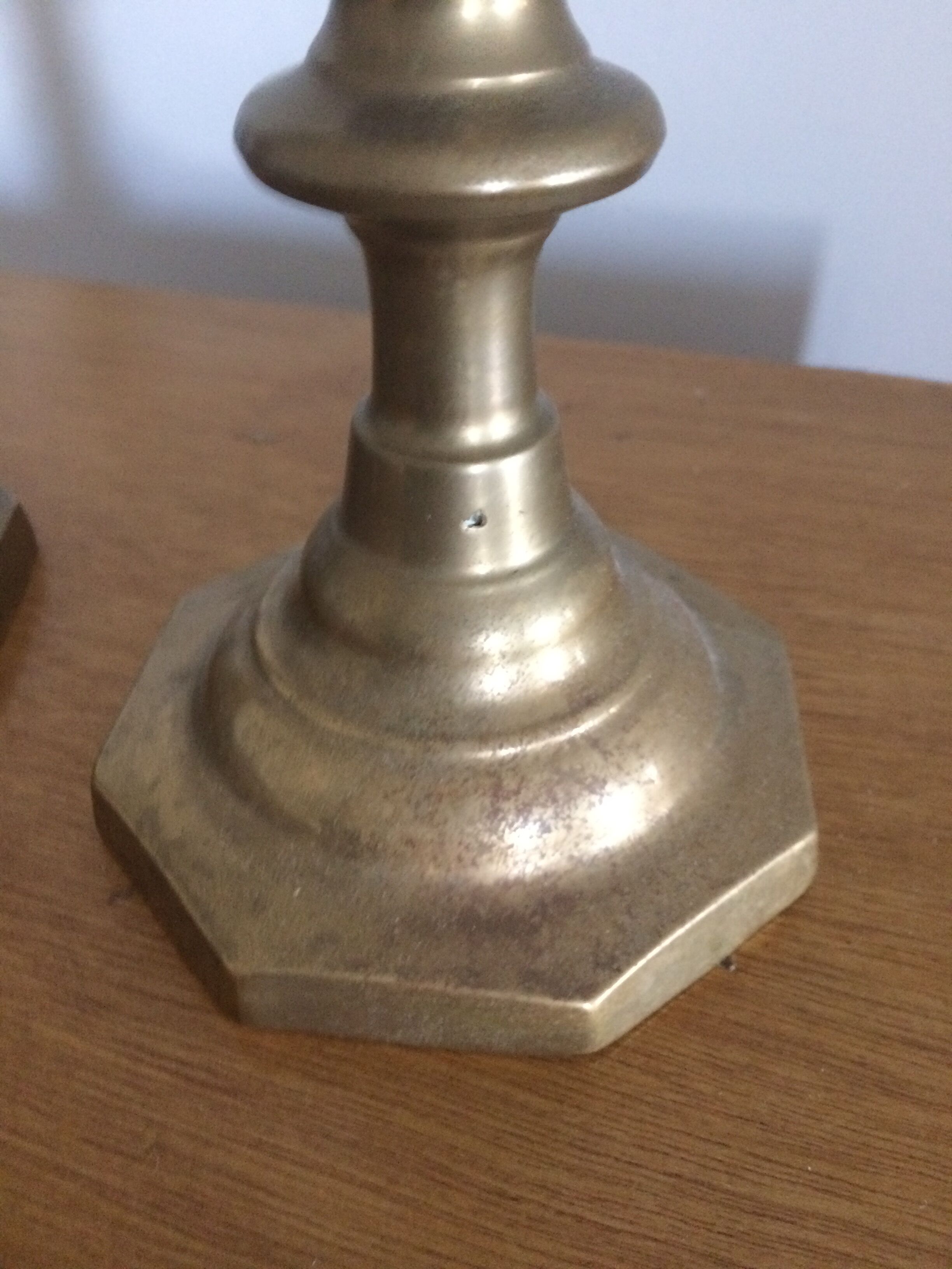 Pair of brass candlesticks