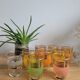 Lot de 9 verres granité doré