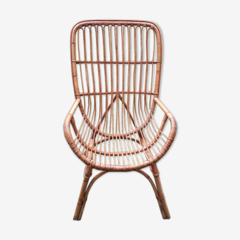 Old rattan armchair