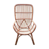 Old rattan armchair
