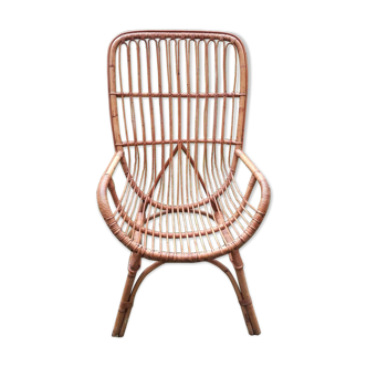 Old rattan armchair