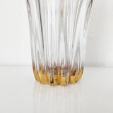 Splash-shaped crystal vase with gold rim
