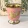 Enamel Ice Bucket – Vintage French Pink Gilt Grapevine Champagne Coole