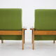 1970s pair of beech armchairs, czechoslovakia