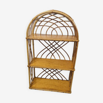 Curved rattan shelf