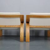 1970s Pair of Rare Restored Armchairs in the Style of Marco Zanuso, Czechoslovakia