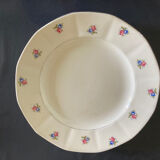 Set of 3 dishes digoin and sarreguemines ecru with flowers