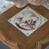 Modern Danish coffee table/console in oak with tiled top, Frits Henningsen, 1950s.