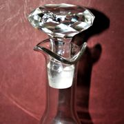 Baccarat crystal decanter engraved with guilloché volute acid 1920