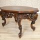 Vintage Brown Coffee Table with Carved Apron, 1940s