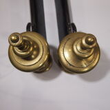 Pair Chenets vintage brass / old fireplace chenets