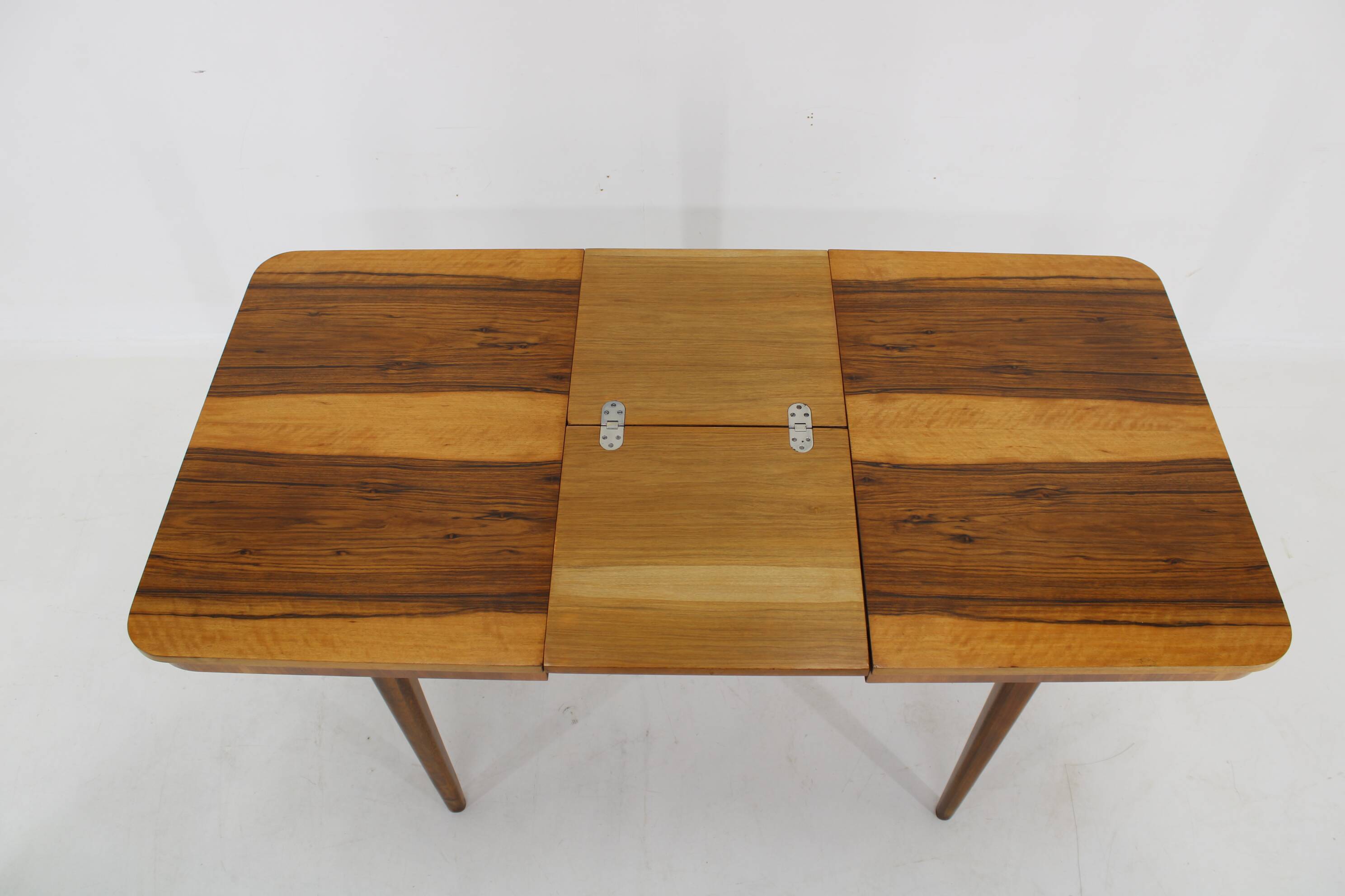 1940s Extendable Dining Table in Walnut, Czechoslovakia