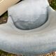 Sky blue velvet toad armchair