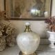 Capiz shell lamp and vintage brass