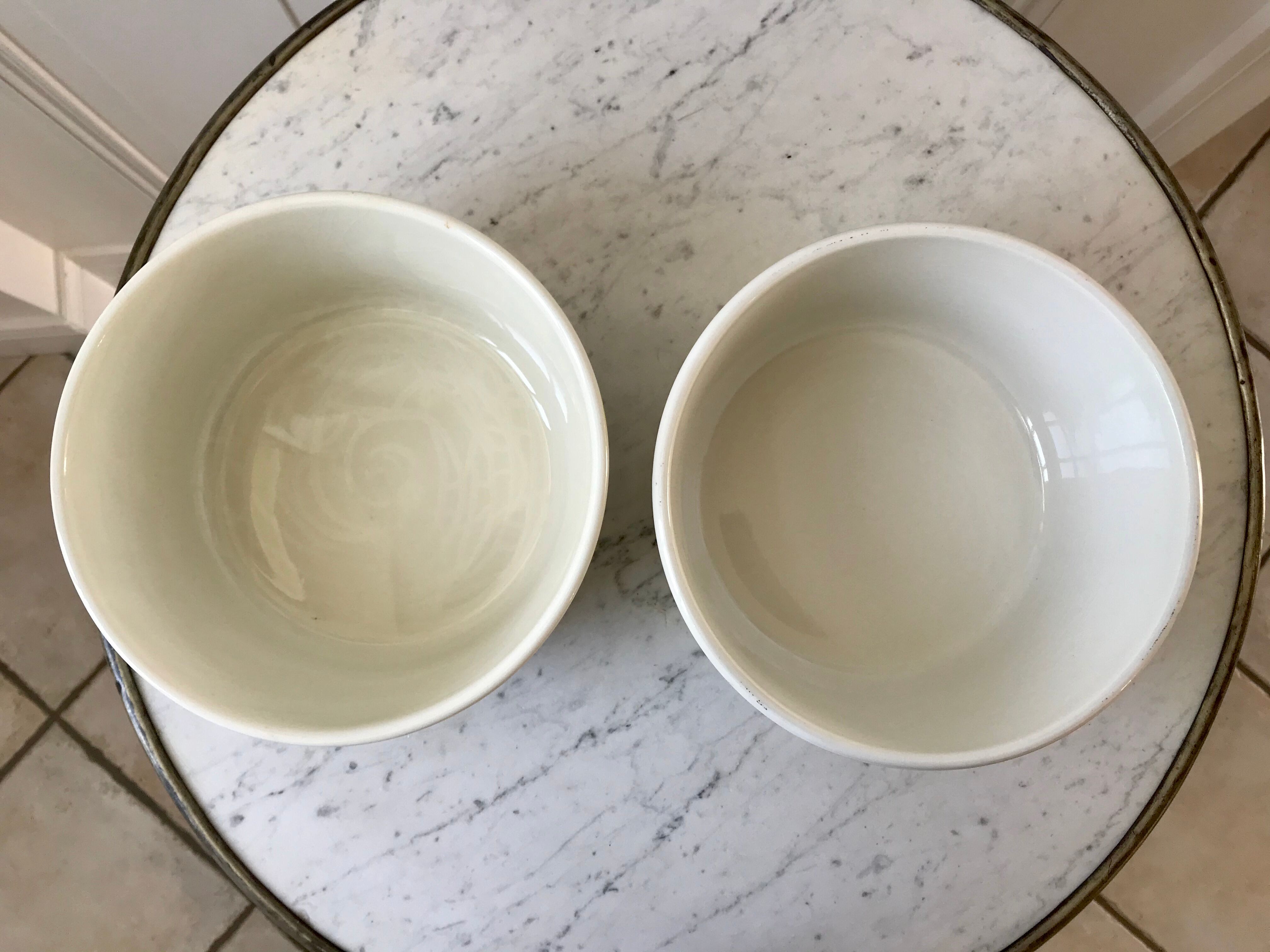 Duo of Gien flower bowls hand painted 60s-70s