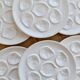 6 vintage oyster plates in earthenware