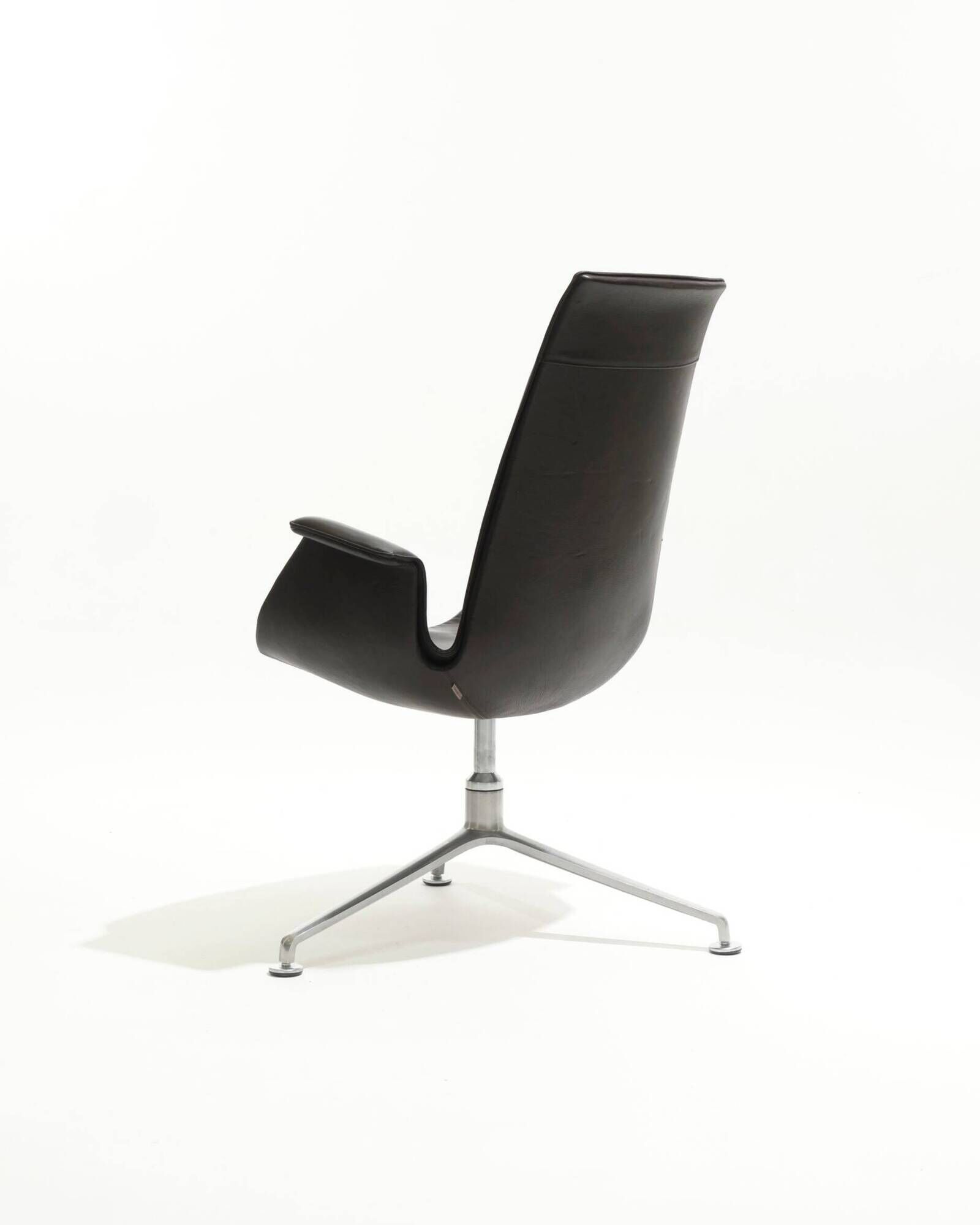 Fauteuil en cuir fk 6725, knoll, fabricius & kastholmon, 1960s