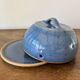 Cheese or butter bell and its blue sandstone dish