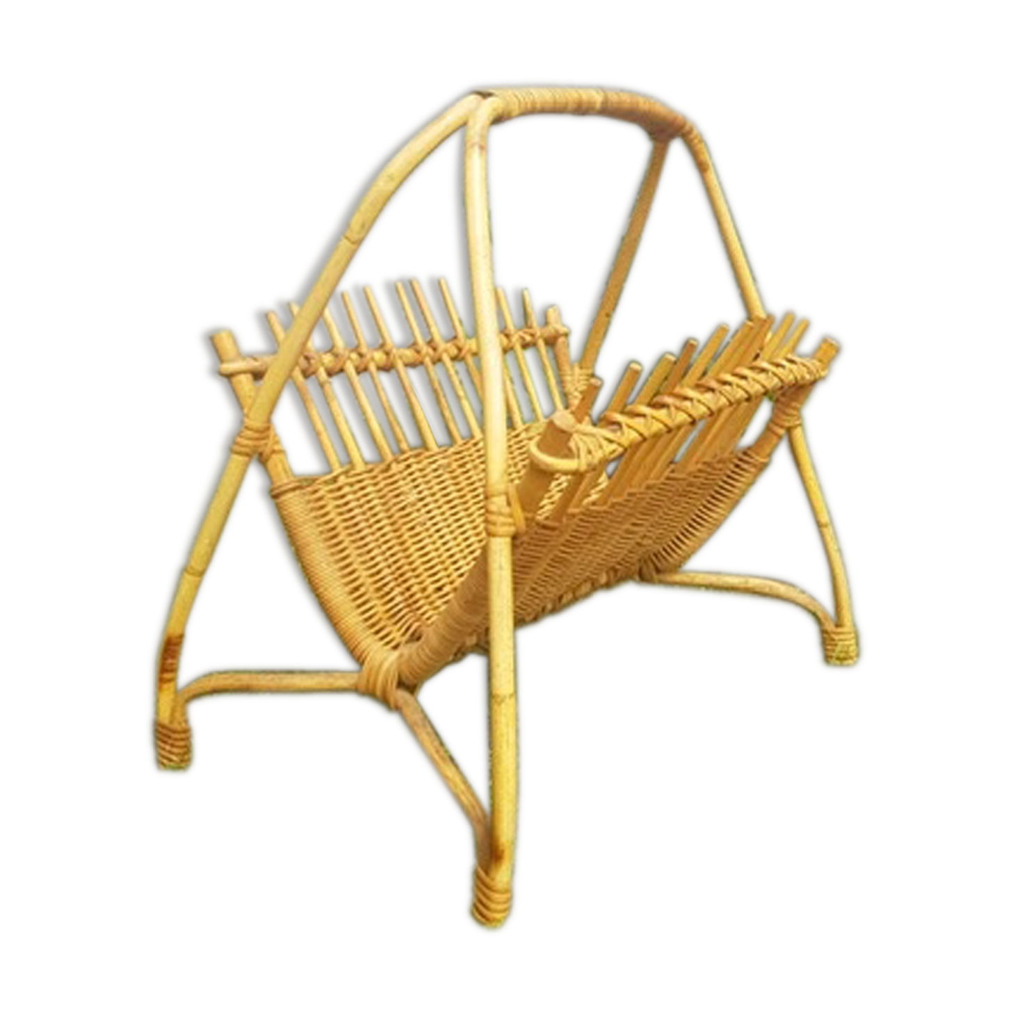 A vintage rattan and wicker magazine