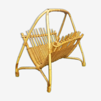 A vintage rattan and wicker magazine
