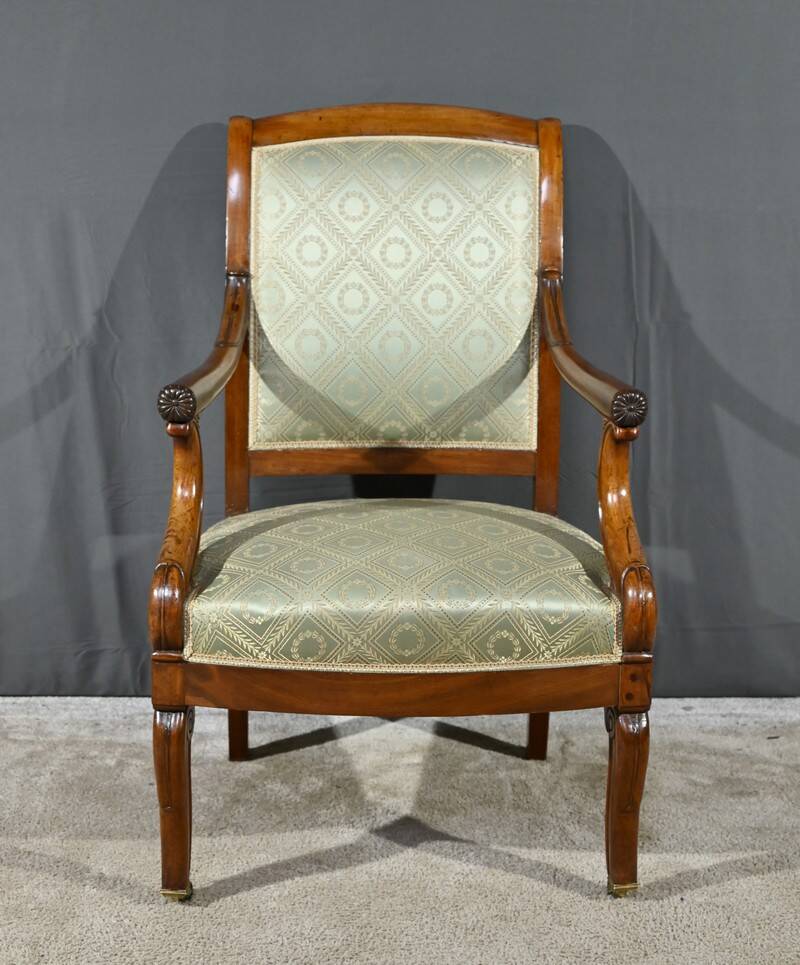 Paire de Fauteuils à Crosses en Acajou, époque Restauration – Début XIXe