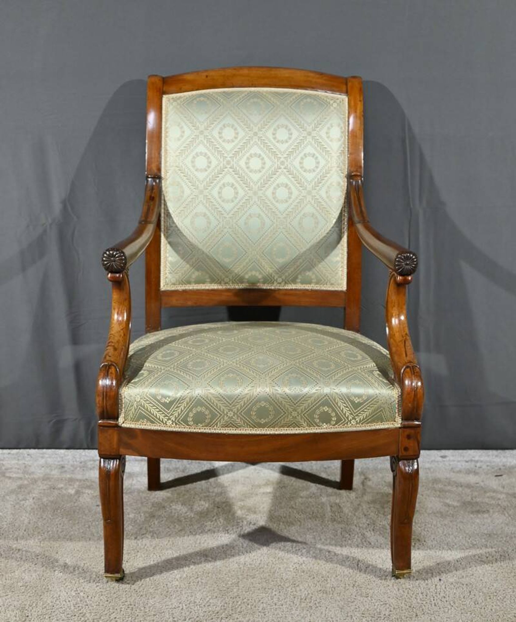 Pair of Crossed Armchairs in Mahogany, Restoration Period – Early 19th Century