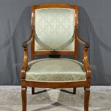 Paire de Fauteuils à Crosses en Acajou, époque Restauration – Début XIXe